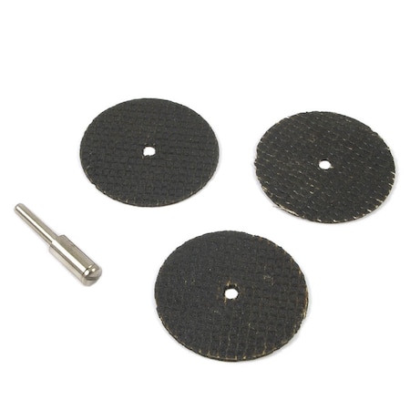 Forney Cut-Off Wheel Kit, 1-1/2 in with 1/8 in Mandrel, 4-Piece 60214